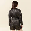Kimono oversize manches longues ceinture couleur or femme