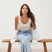 D&eacute;bardeur cintr&eacute; col rond beige femme