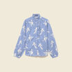 Chemise vichy manches longues en coton bleu marine femme