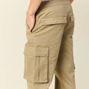 pantalon cargo poches cotes vert kaki homme Pantalon cargo poches côtés vert kaki homme