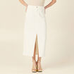 Jupe midi fourreau denim blanc femme