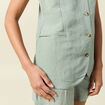 Veston sans manches vert kaki femme