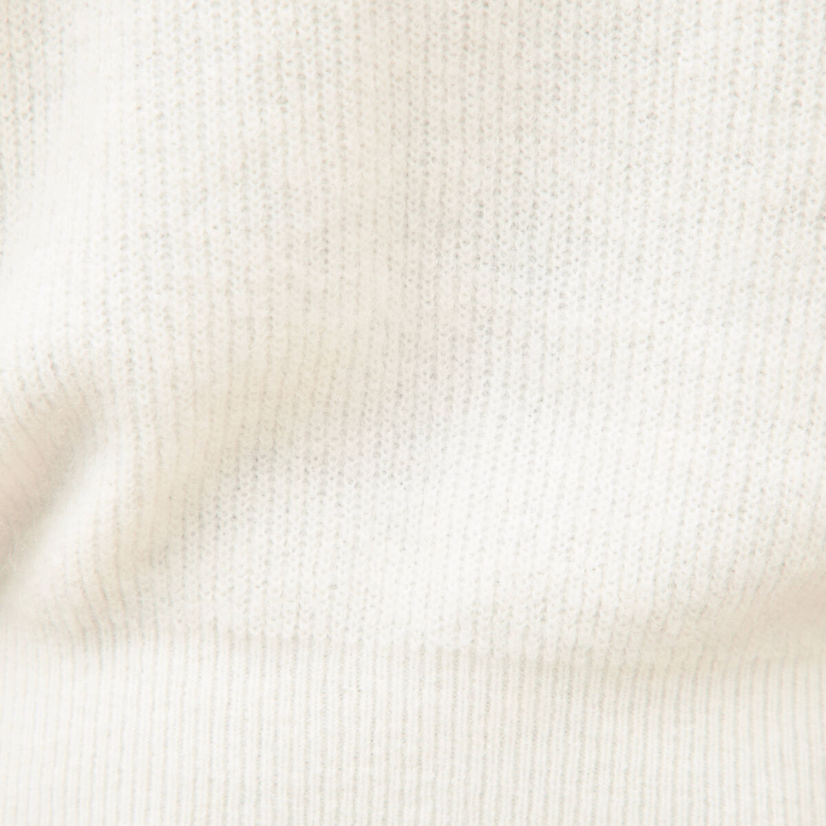 Pull droit col rond manches longues ecru femme
