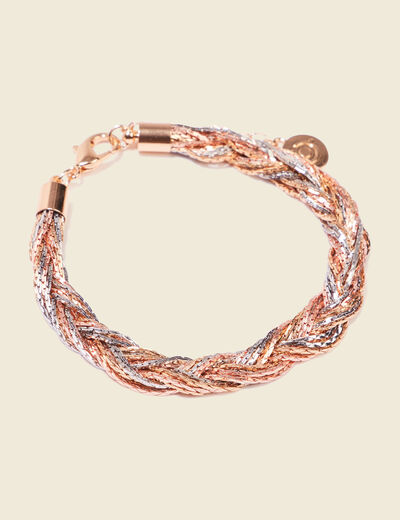 Bracelet chaîne tressé couleur or femme