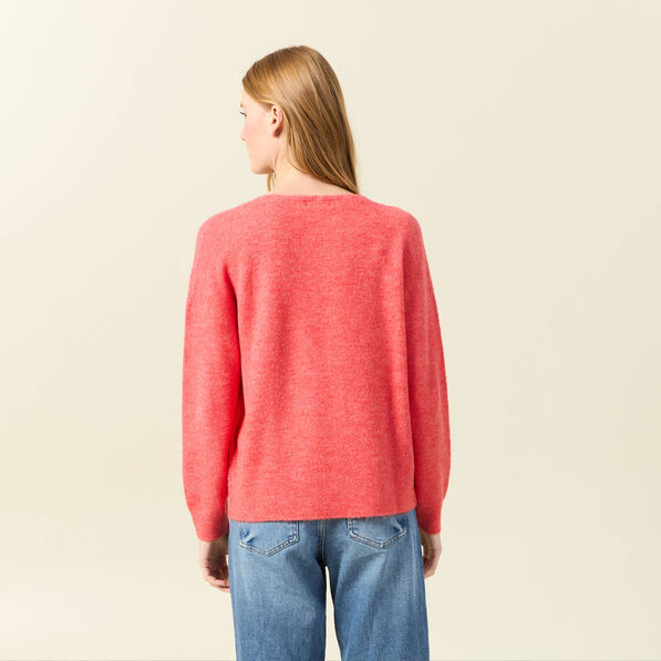 Pull manches longues orange femme