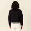 Veste droite brodée noir femme
