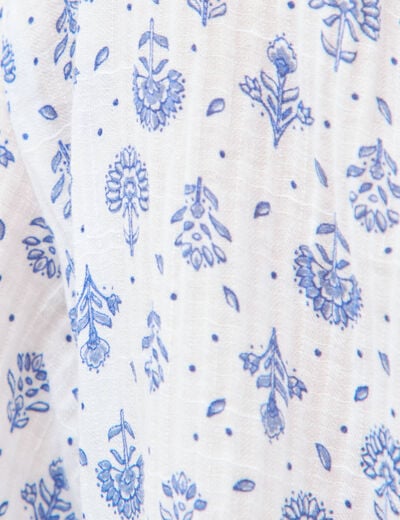 Chemise &agrave; manches longues bleu femme