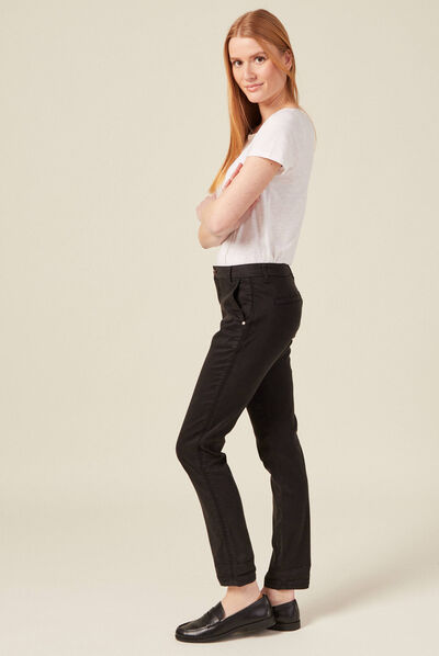 Pantalon chino Instinct noir femme