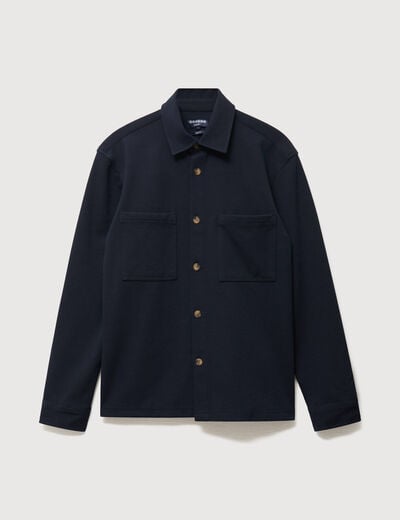 Surchemise droite col am&eacute;ricain bleu marine homme