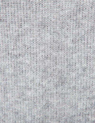 Pull droit col rond manches longues gris femme