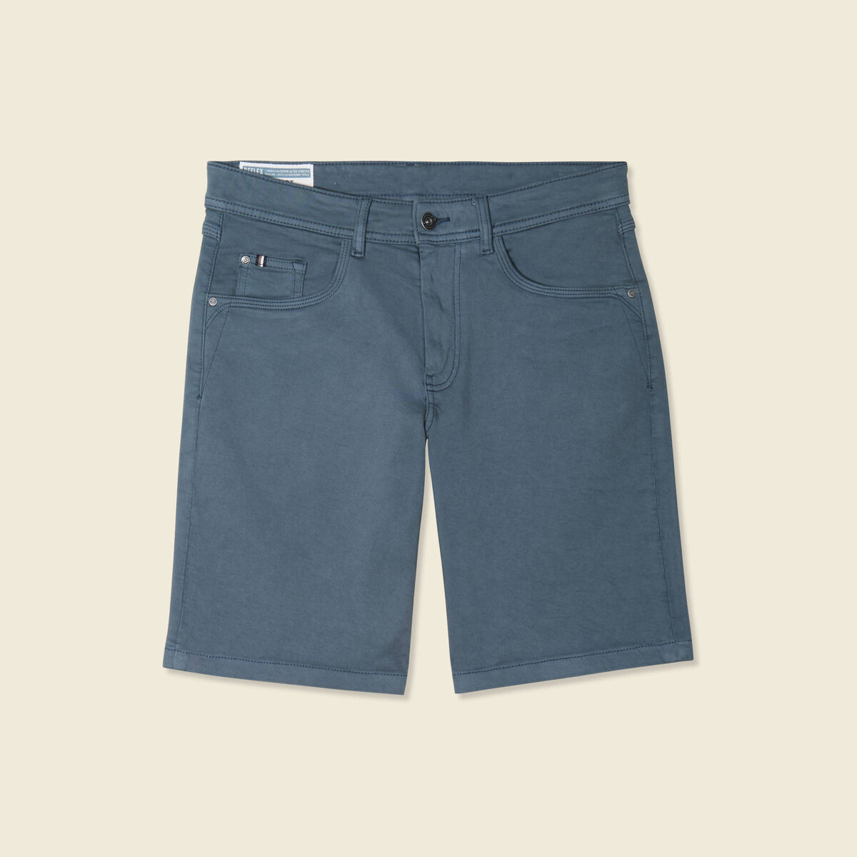 Bermuda droit 5 poches vert foncé homme
