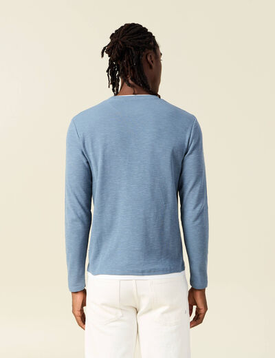 T-shirt manches longues bleu gris homme