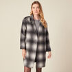 Manteau droit long noir femme
