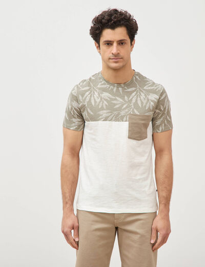 T-shirt manches courtes vert kaki homme