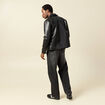 Blouson droit court manches longues noir homme