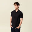 Polo cintr&eacute; manches courtes en coton noir homme