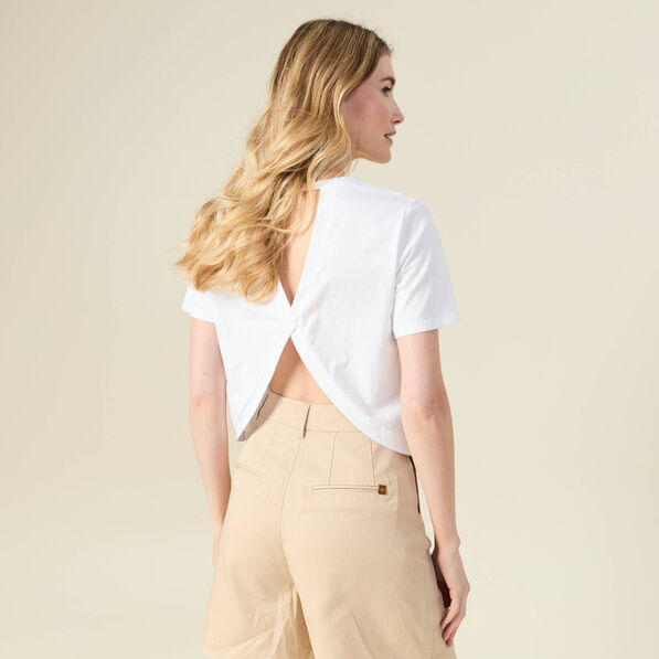 T-shirt manches courtes blanc femme