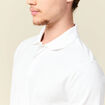 Polo cintr&eacute; en coton manches courtes blanc homme