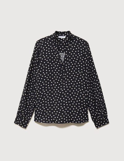 Blouse manches longues noir femme