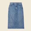 Jupe midi crayon en jean denim used femme