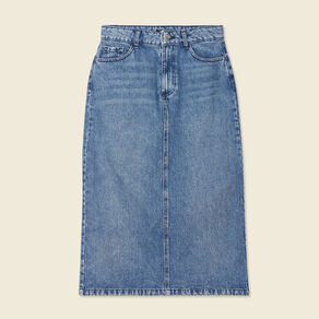 Jupe midi crayon en jean denim used femme