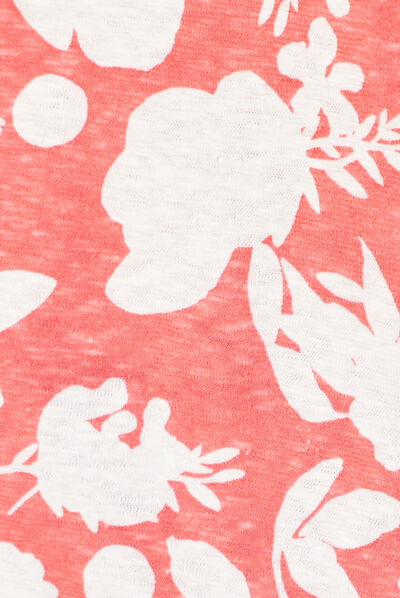 T-shirt manches courtes rose corail femme