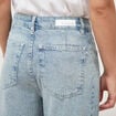 Jeans barrel taille haute 7/8&egrave;me denim bleach femme