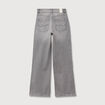 Jeans large taille haute denim gris femme