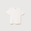 T-shirt droit col rond manches courtes ecru femme