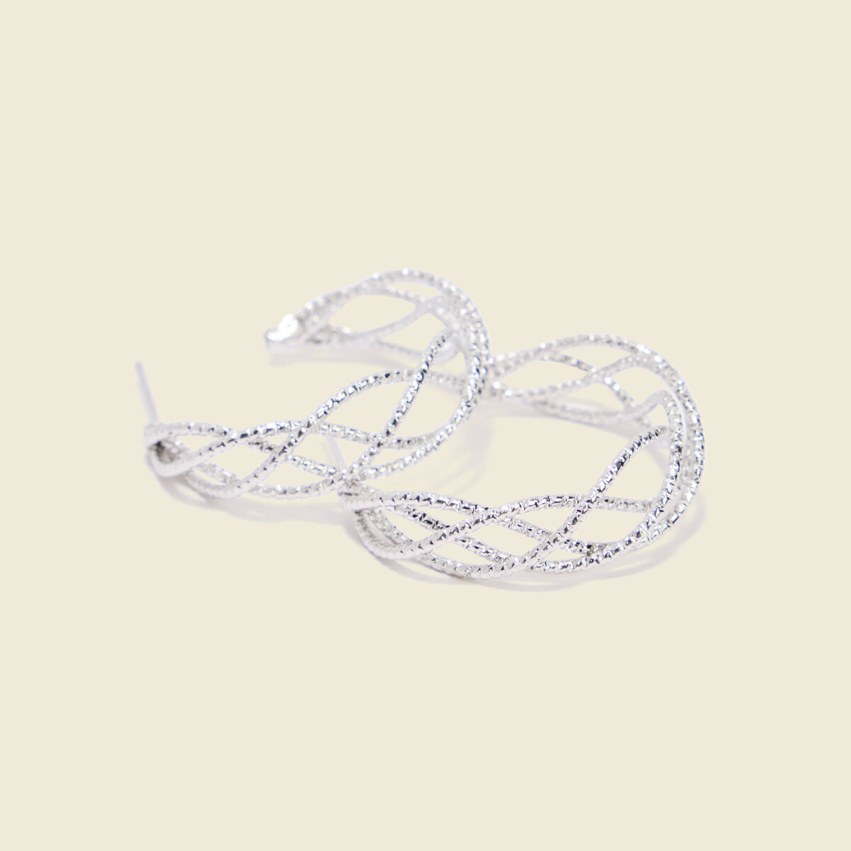 Boucles d'oreilles couleur argent femme