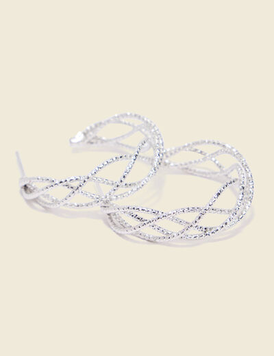 Boucles d'oreilles couleur argent femme