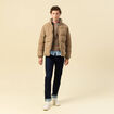 Doudoune courte col montant beige homme