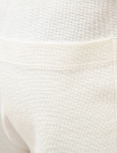 Short droit avec cordon ecru homme