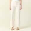 Pantalon large denim blanc femme