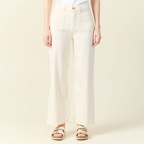 pantalon large denim blanc femme Pantalon large denim blanc femme