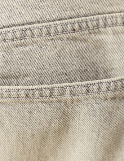 Jeans large 5 poches denim beige homme