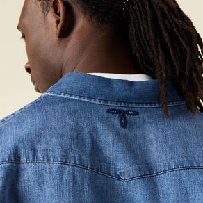 Chemise manches longues denim stone homme