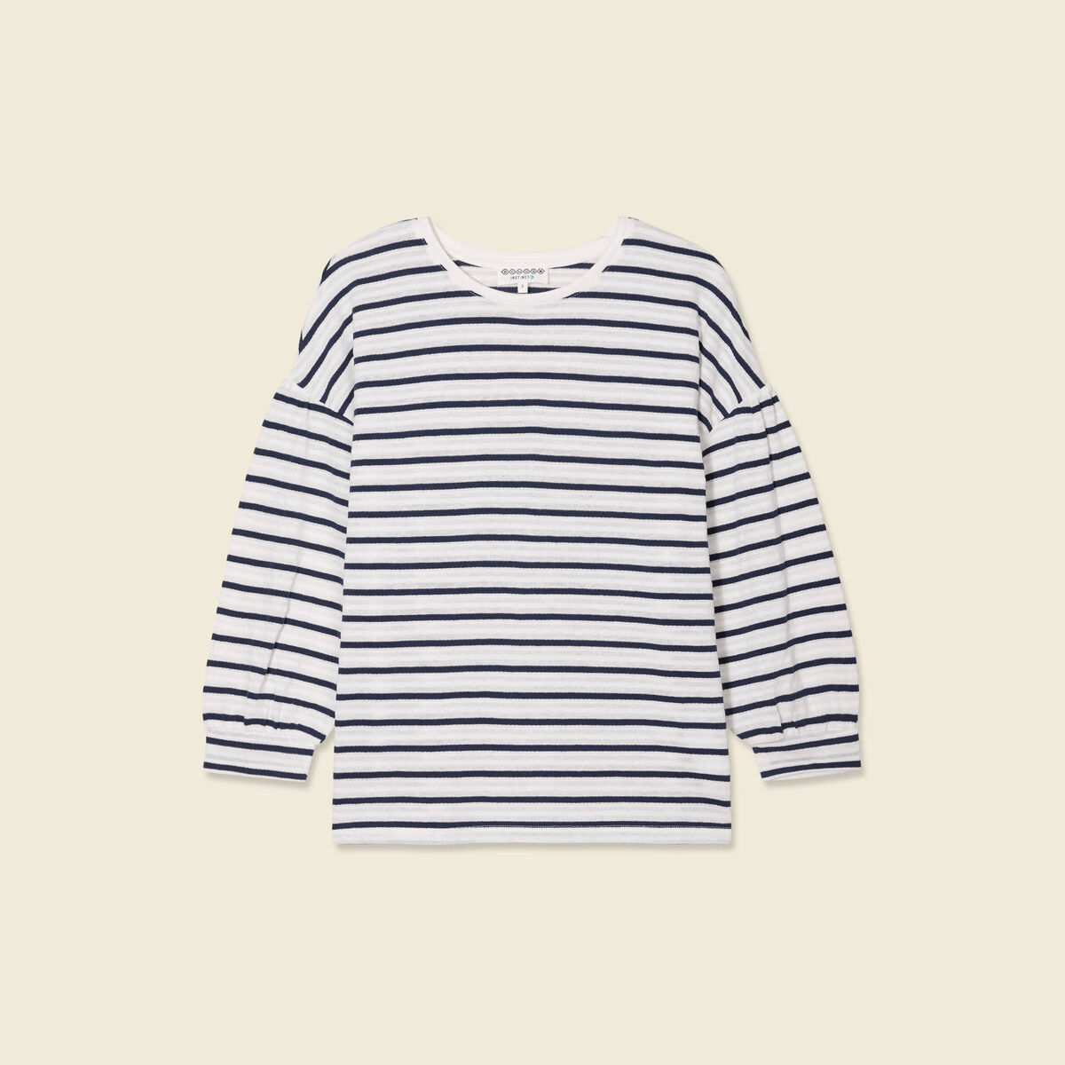T-shirt manches 3/4 bleu femme