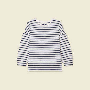 T-shirt manches 3/4 bleu femme