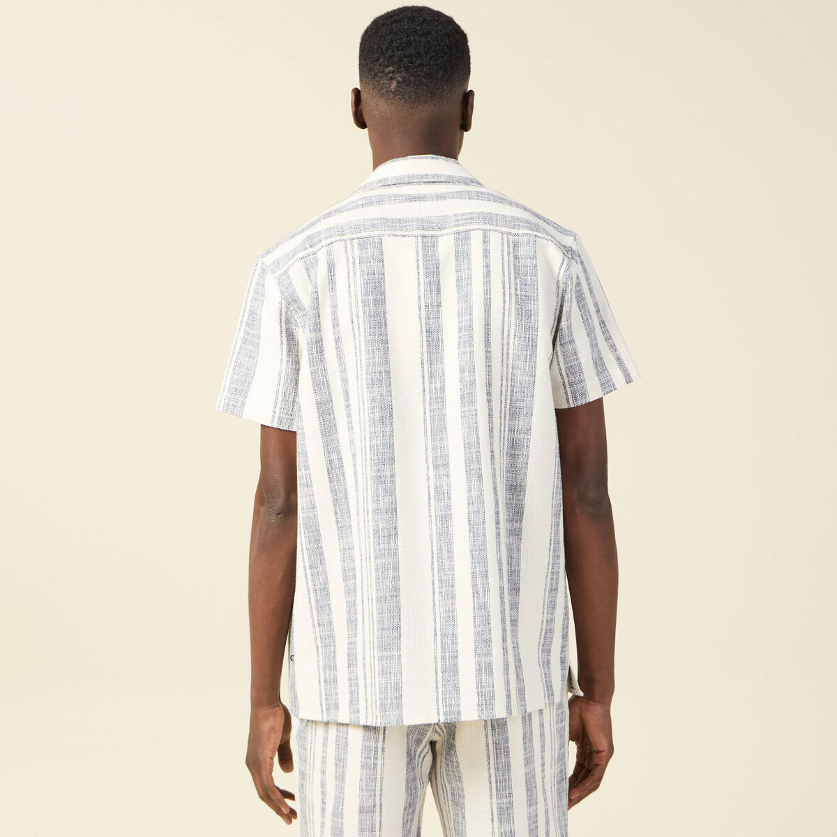 Chemise manches courtes ecru homme