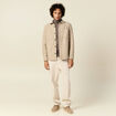 Surchemise boutonn&eacute;e beige homme