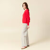 Pull manches longues rouge fonc&eacute; femme