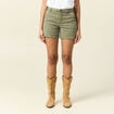 Short chino éco-responsable vert kaki femme