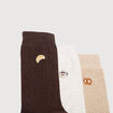 Lot de 3 paires de chaussettes hautes ecru homme