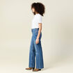Jeans flare boutonn&eacute; denim brut femme