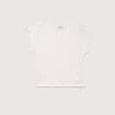 T-shirt col bateau manches courtes ecru femme