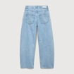 Jeans wide leg cropped taille bascul&eacute;e bleu ciel femme