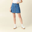 Jupe trapèze en jean denim stone femme