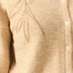 Gilet manches longues col rond creme femme