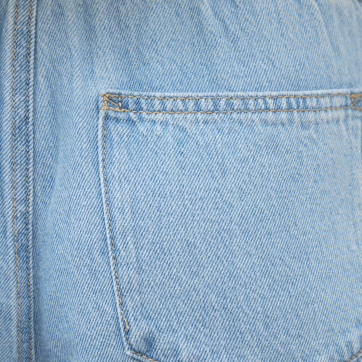 Jeans large taille standard en coton denim bleach femme